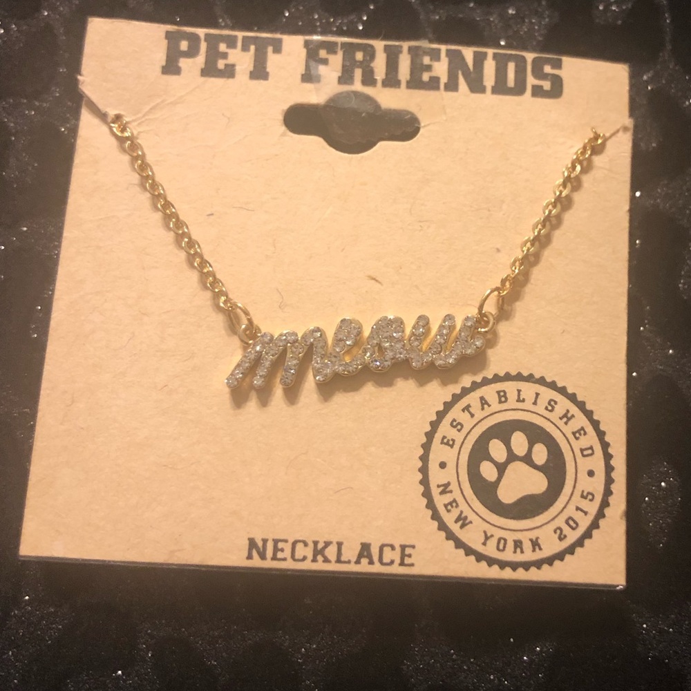 Pet Friends crystal meow necklace